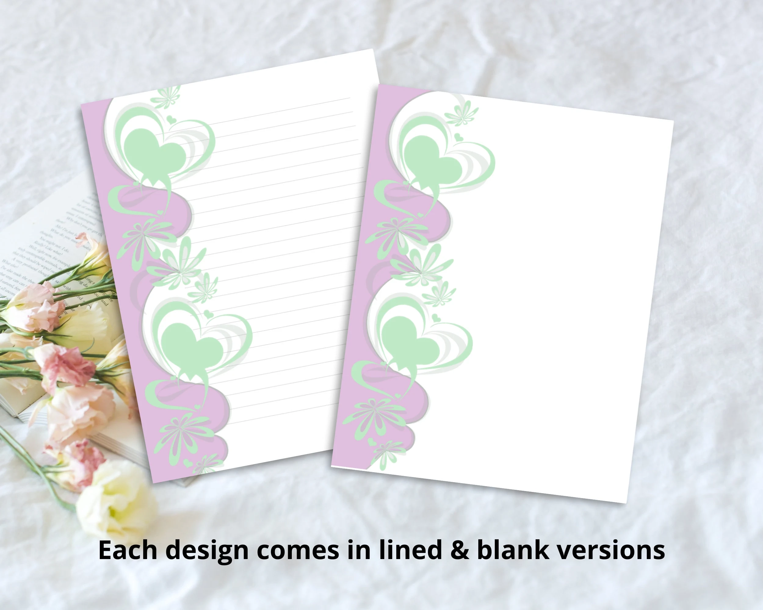 Heart Note Paper Valentines Printable Weddings Couples 