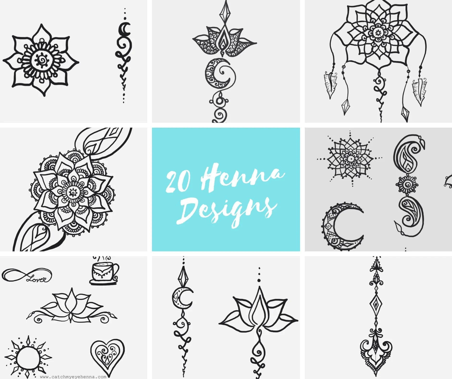Henna Design Digital EBook 20 Original Freehand Mandala amp Henna Designs Learn Natural Henna Body Art Catch My Eye Printable Book