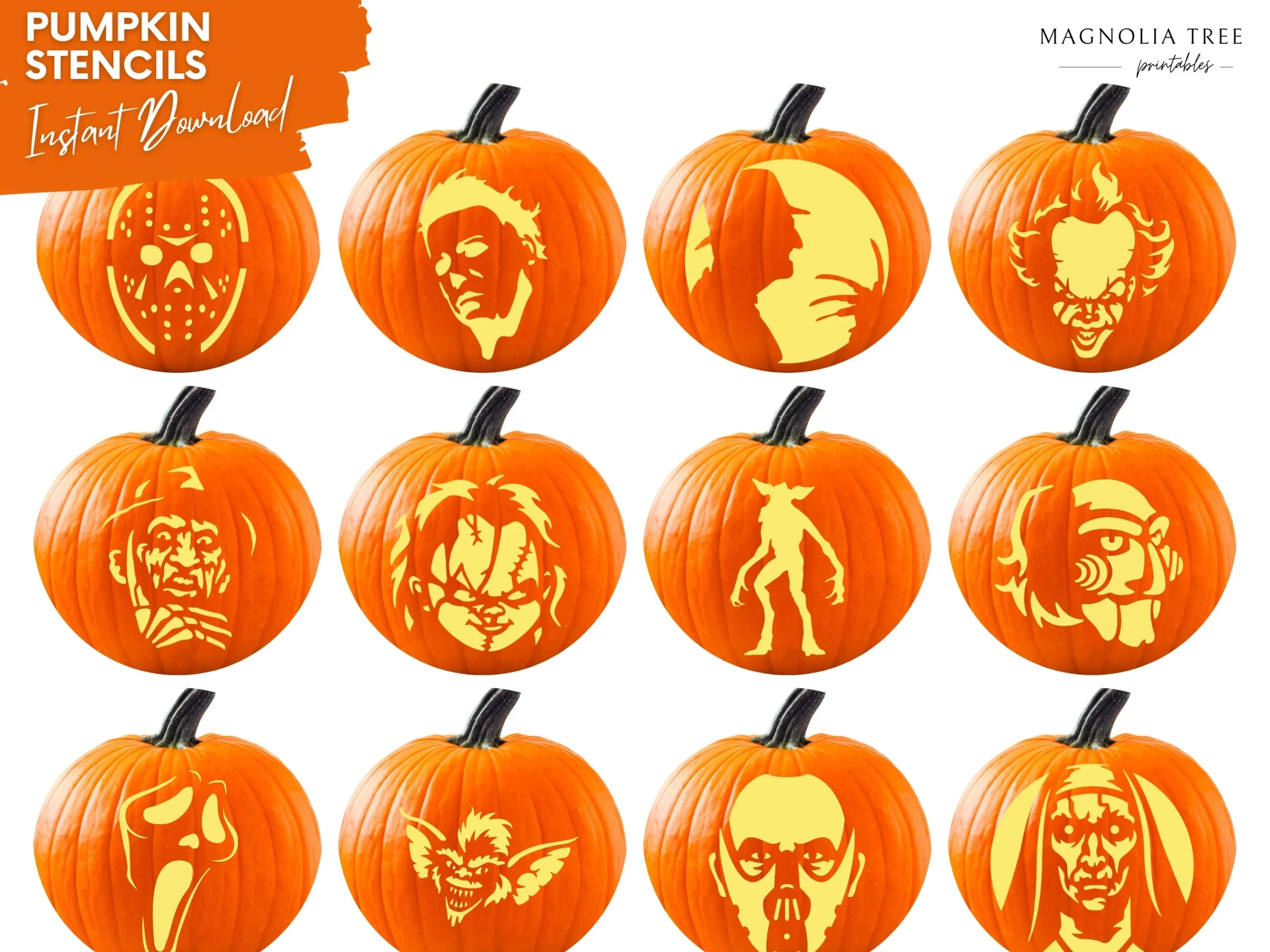 Scary Pumpkin Designs Printable