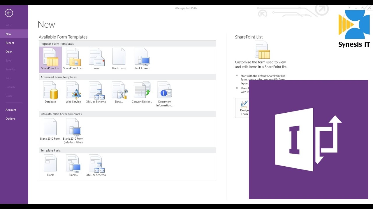 How To Create A Form Using InfoPath 2013 For Sharepoint