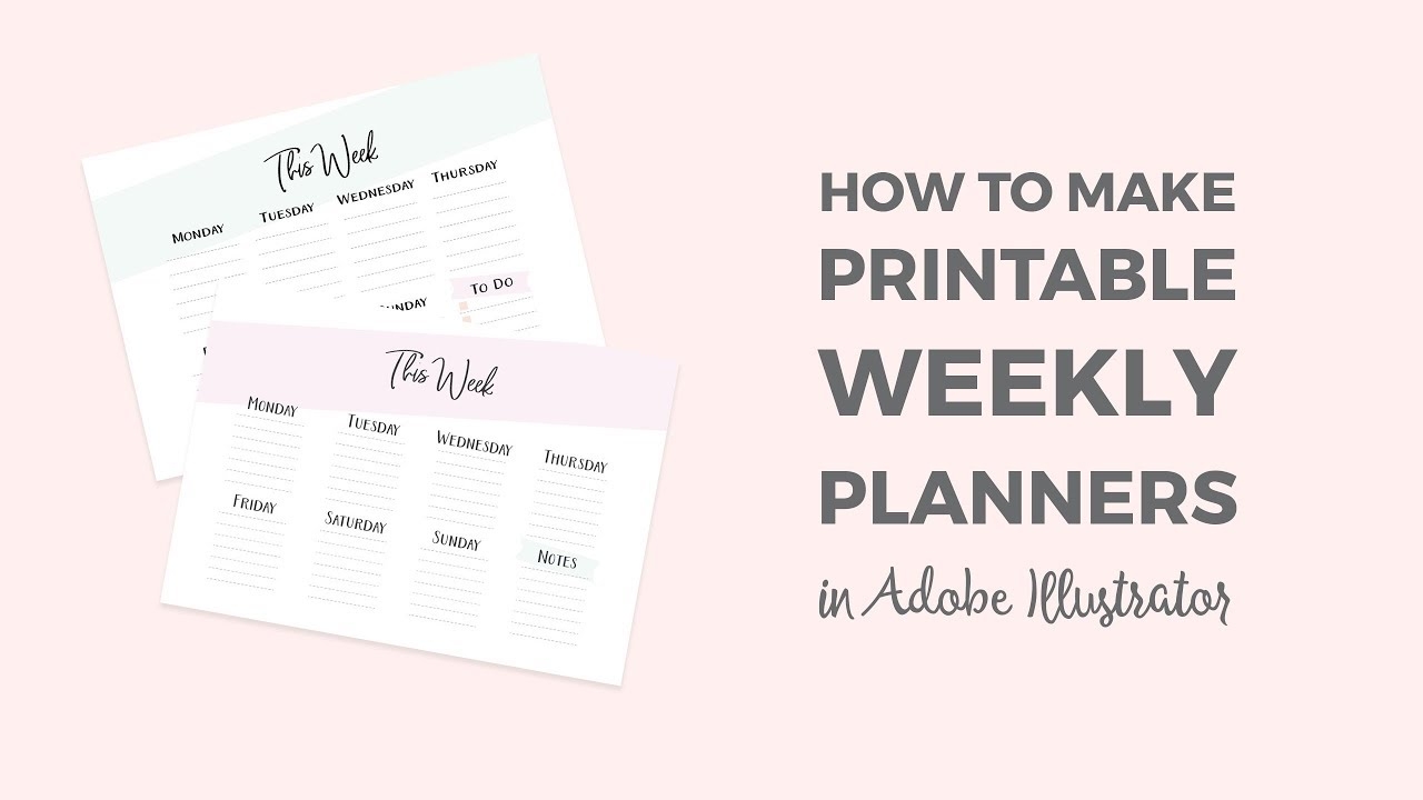How To Make A Printable Weekly Planner In Illustrator