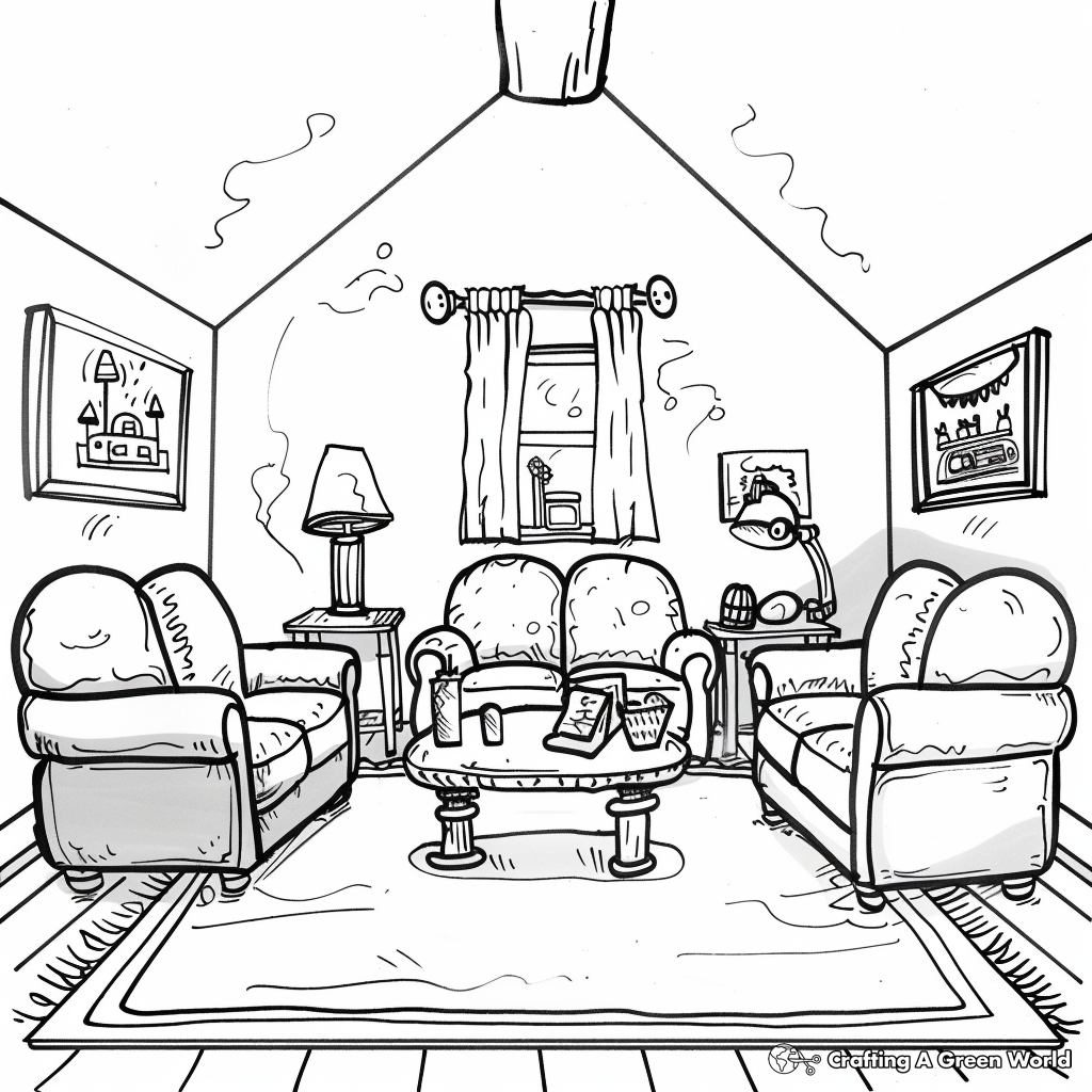 Inside Of House Coloring Pages Free amp Printable 