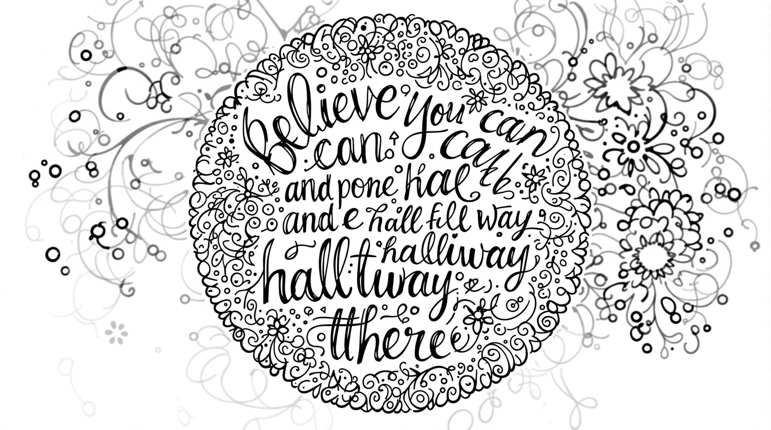 Inspirational Quote Mandala Coloring Page Believe You Can Design 