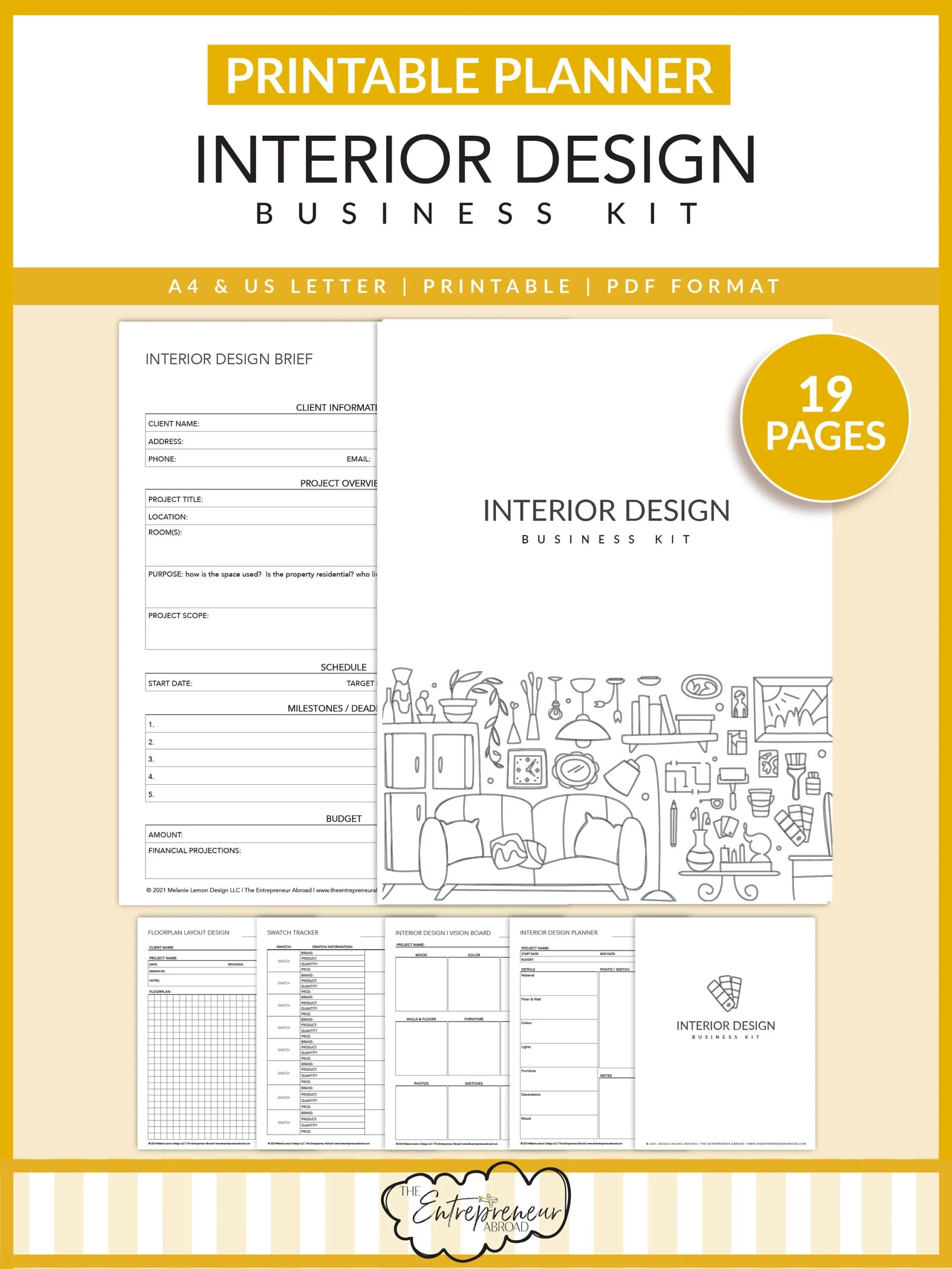 Interior Design Business Kit Printable Room Planner Home 