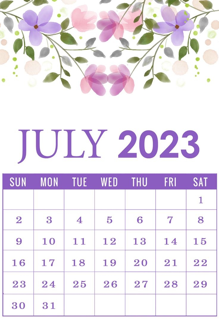 Printable July 2023 Calendar With Cute Design