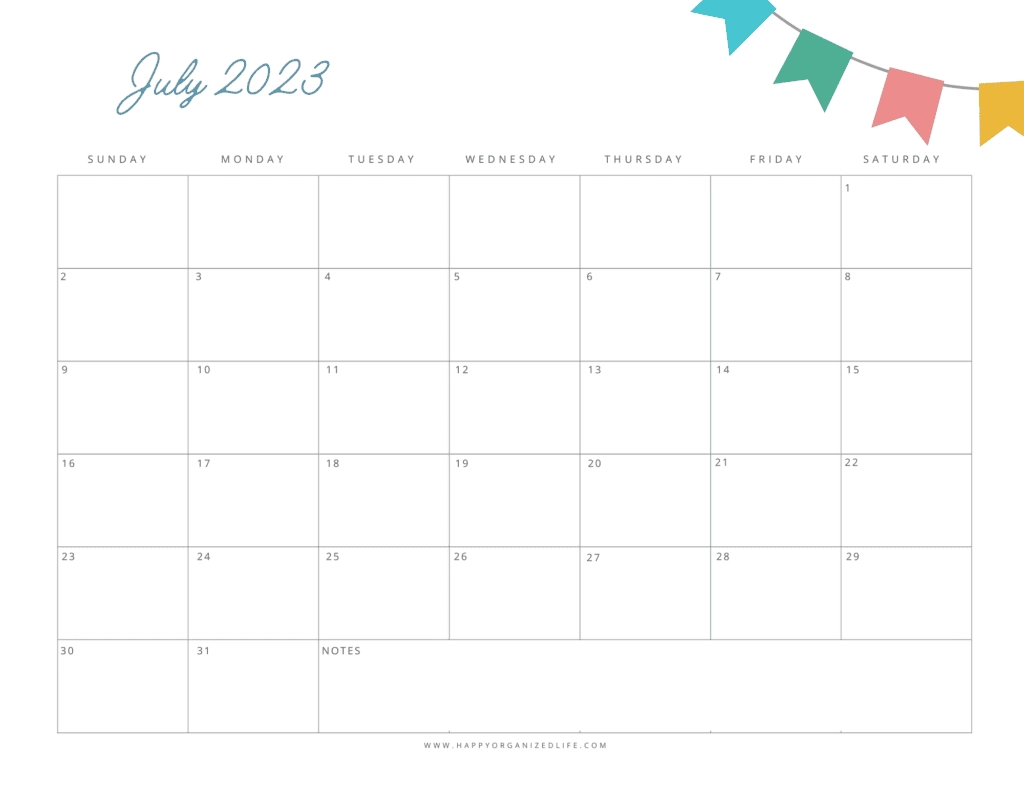 July Calendar For 2023 45 Free Printable Designs