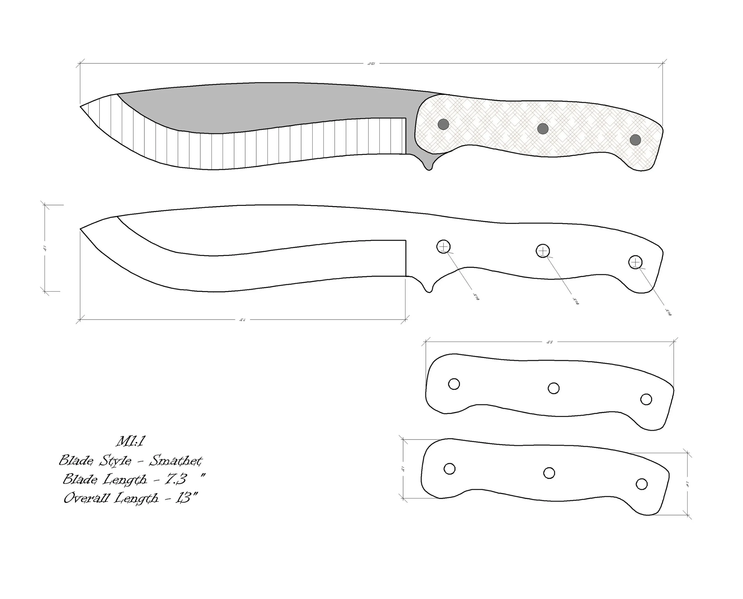 Knife Drawing knife Sketch knife Templates Printable custom Knife 