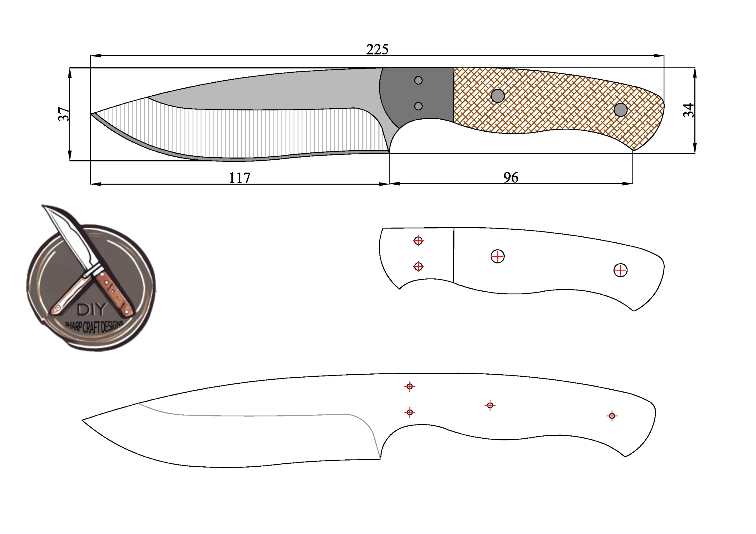 Knife Making Digital Plans Pdf DWG DXF Files DIY Woodworking 