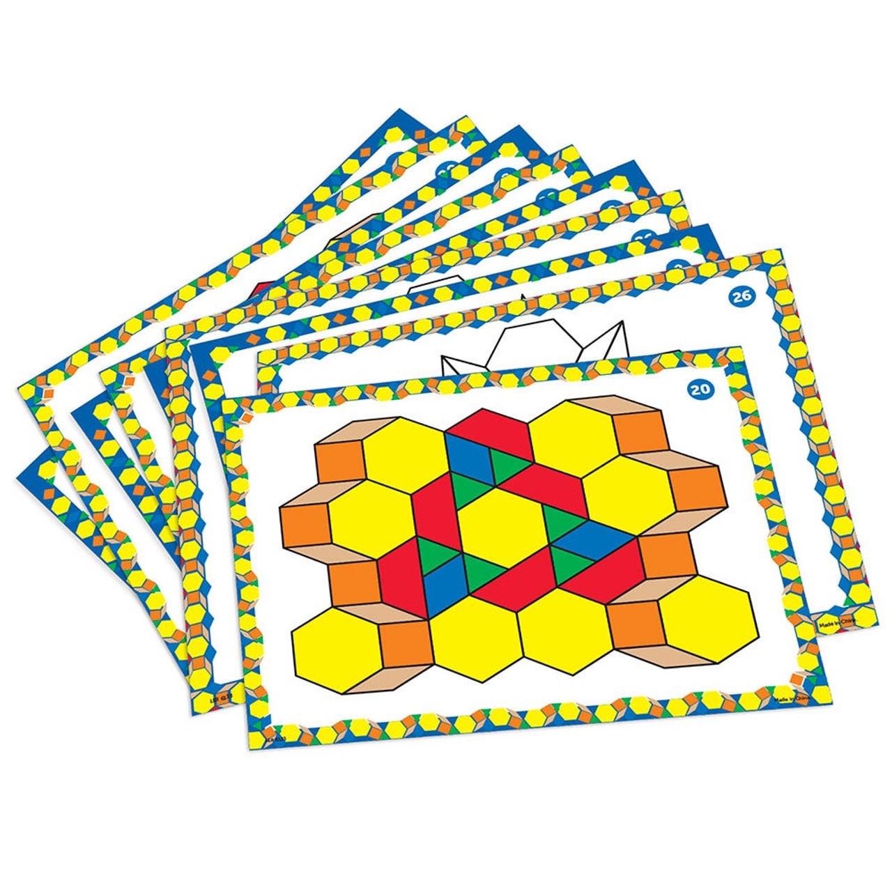Learning Resources Pattern Block Design Cards Supplies For Schools