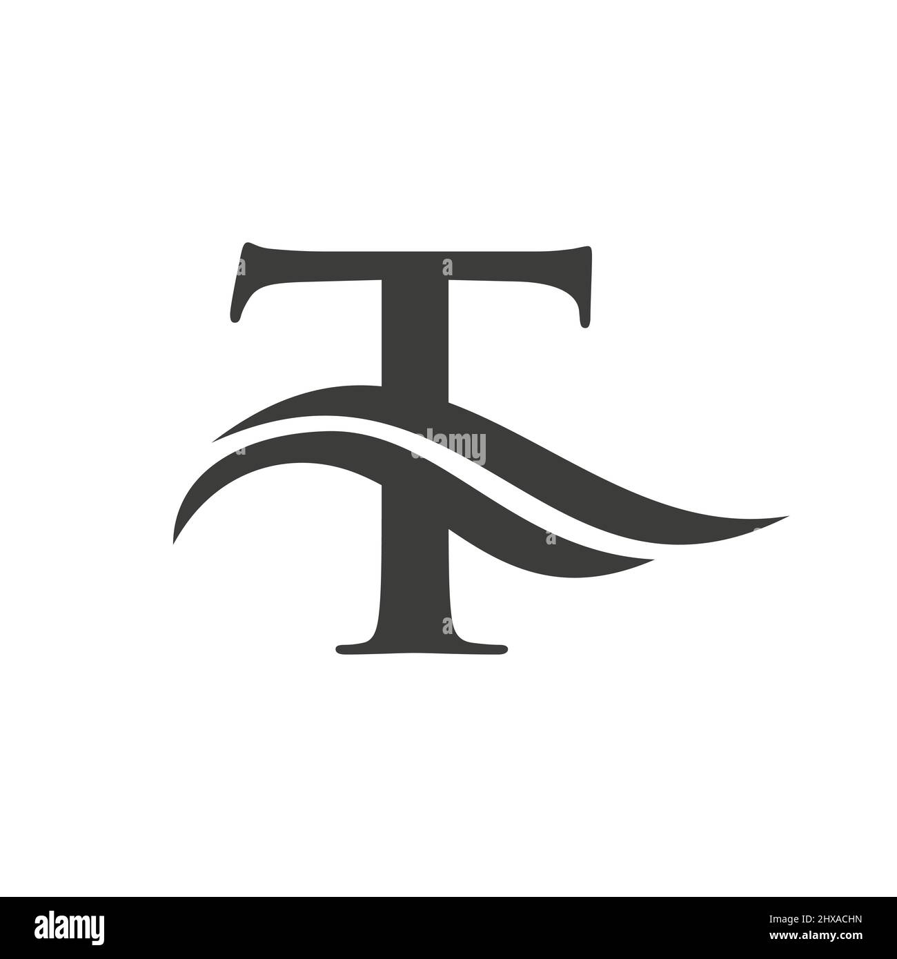 Letter T Logo Icon Design Letter T Wave Sign Modern Flat And 
