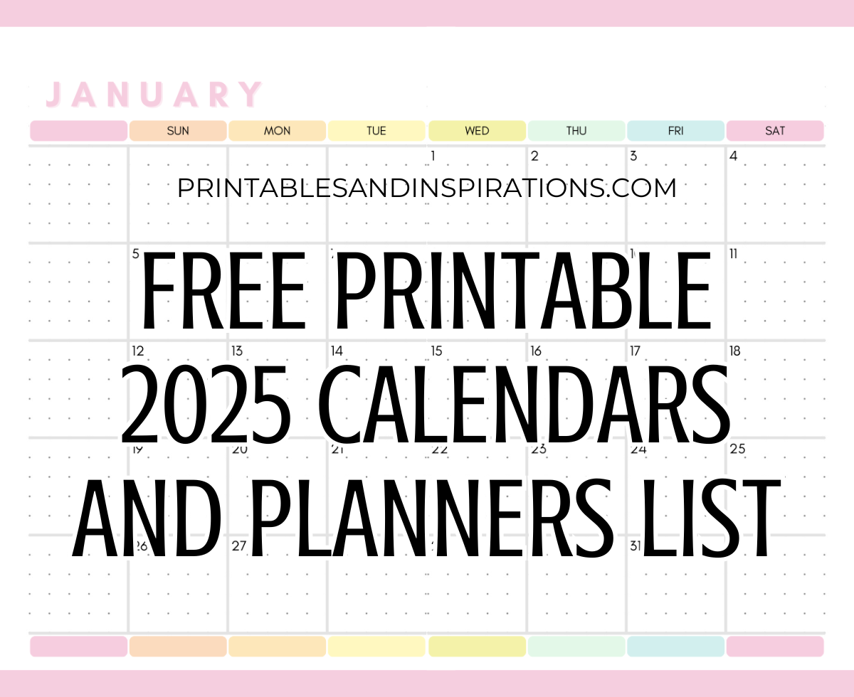 Free Printable Calendar Designs 2025