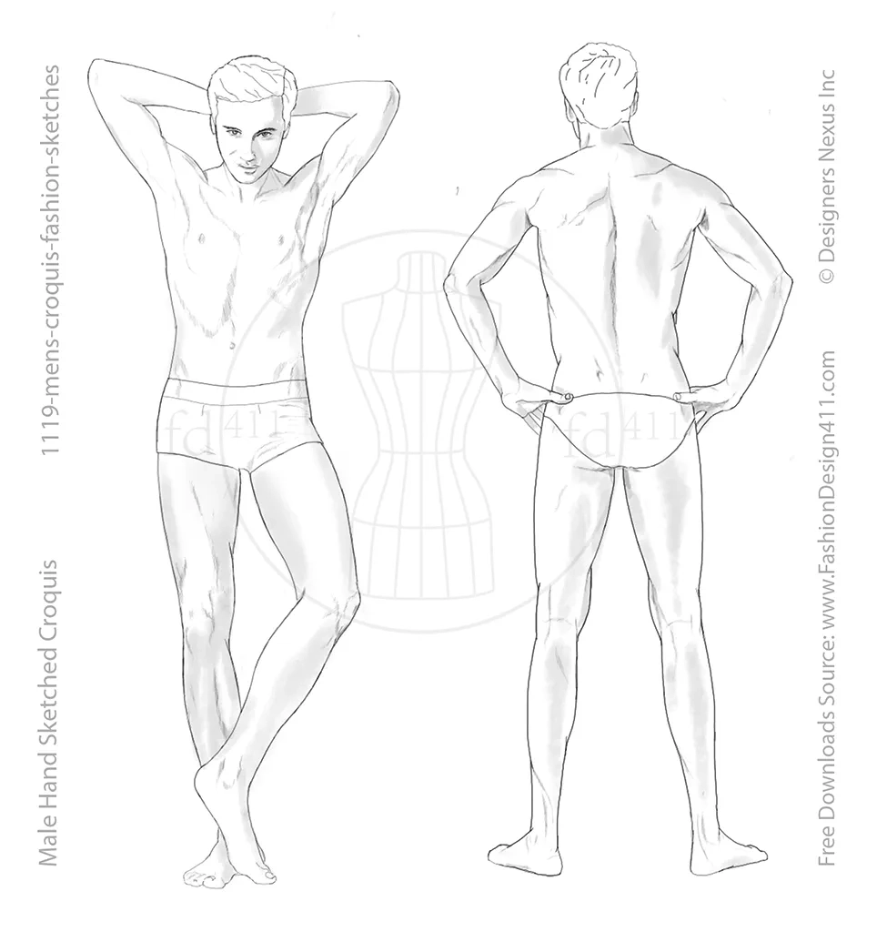 Male Fashion Croqui Templates