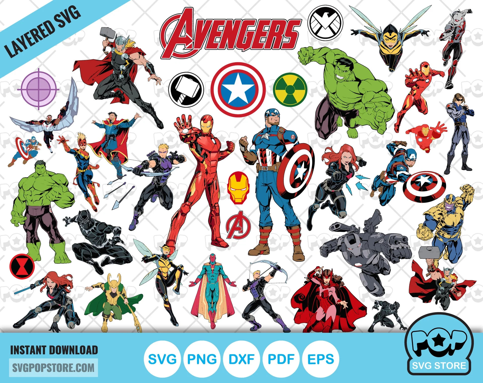 Marvel Avengers Clipart Bundle Avengers Svg Cut Files For Cricut Silhouette Avengers Png