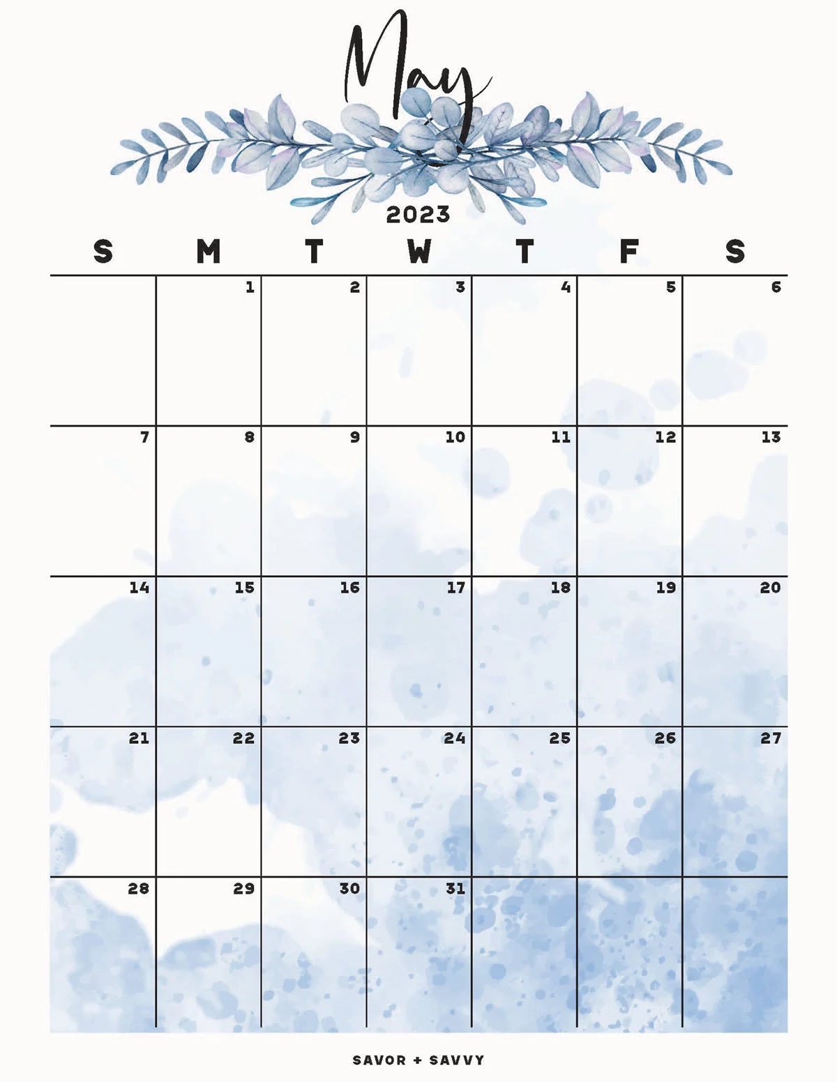 May 2023 Printable Calendar With Cute Design