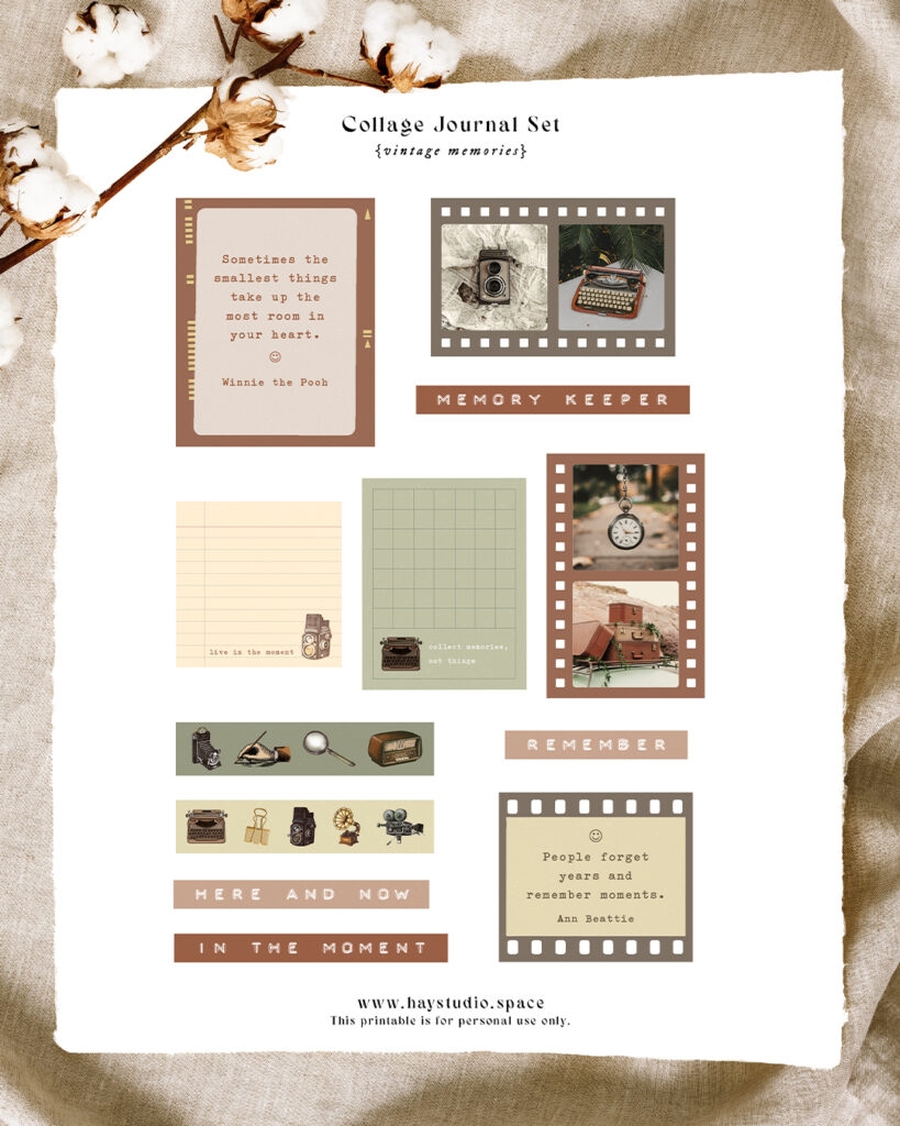 May Bullet Journal Setup Vintage Memories Theme Free Printable 