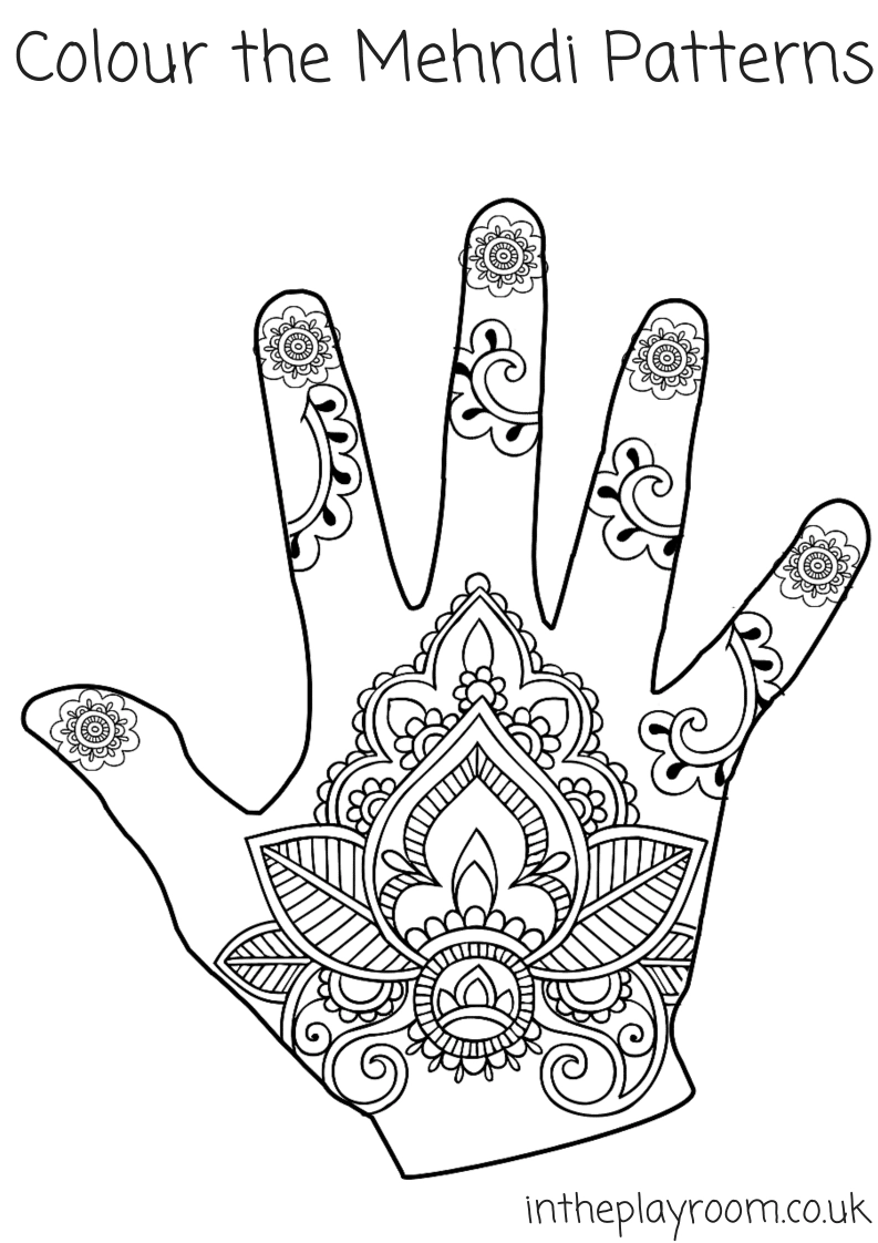 Mehndi Hand Coloring Pages And Templates In The Playroom Mehndi Hand Coloring Pages And Templates In The Playroom