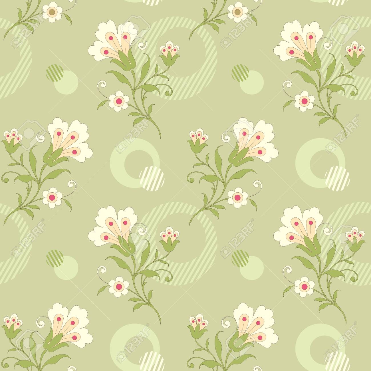 Modern Floral Seamless Pattern For Your Design Print On Paper Or Modern Floral Seamless Pattern For Your Design Print On Paper Or