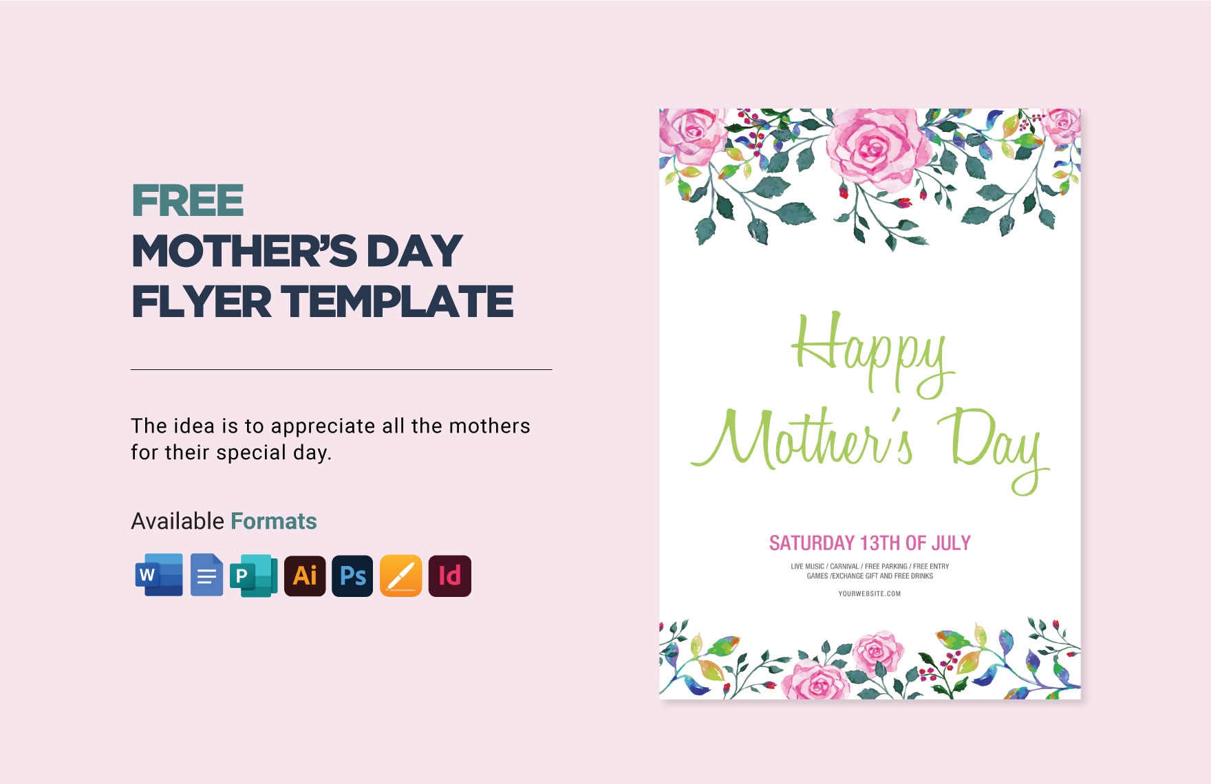 Mother s Day Flyer Template In Publisher Word Illustrator 