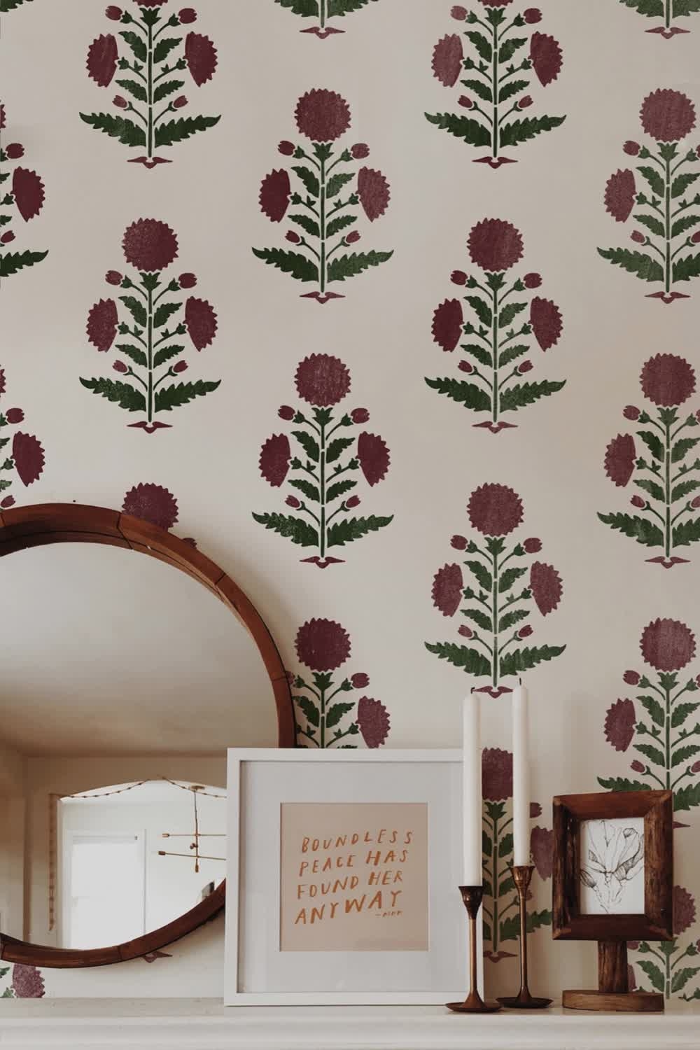 Nadia Block Print Wall Stencil