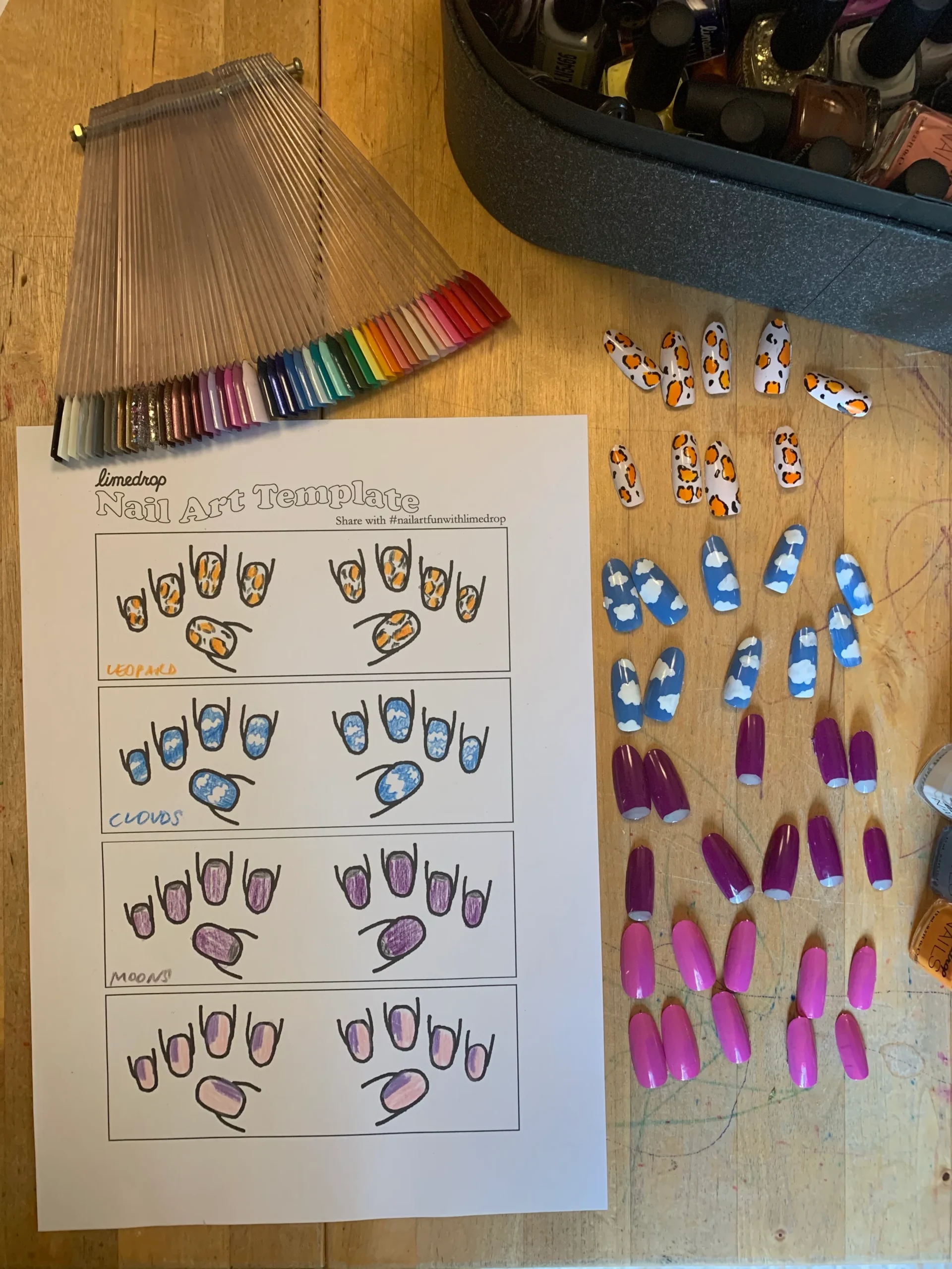 Nail Art A4 Printable Template Limedrop