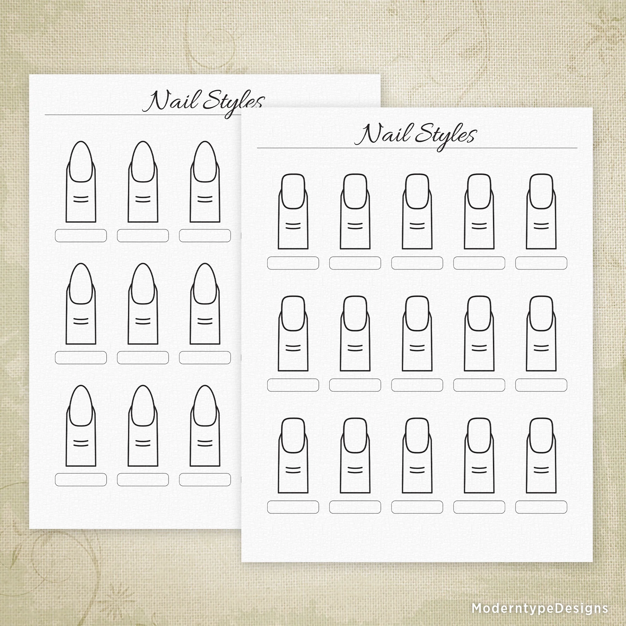 Nail Styles Drawing Printable