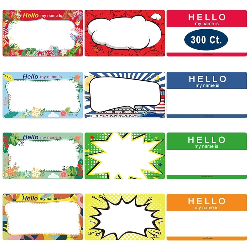 Name Tag Labels Stickers Yoklili Printable Hello My Name Is 