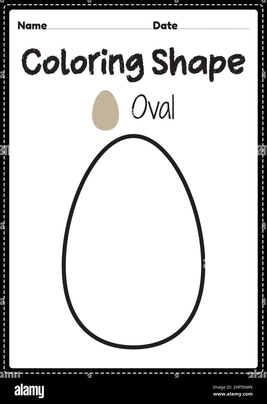 Oval Shape Coloring Stock Vector Images Alamy