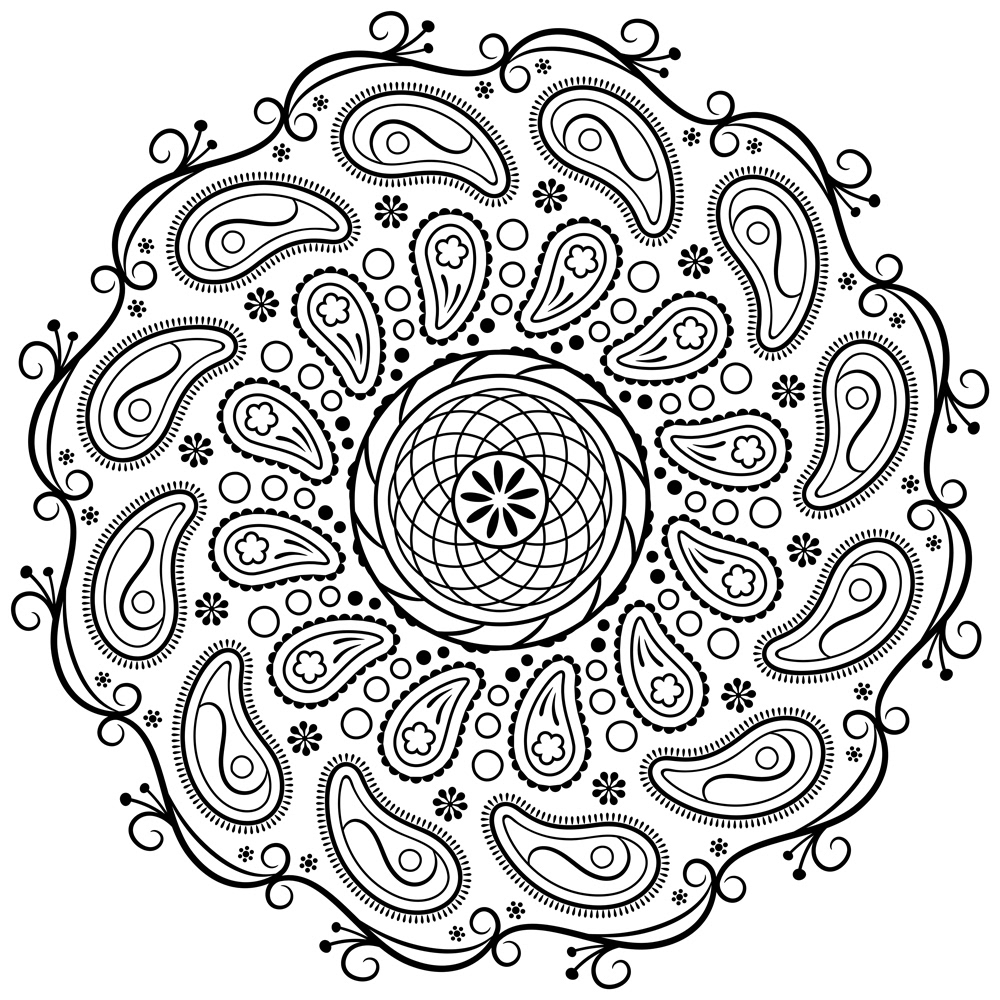Paisley Coloring Page Free Download Behance Worksheets Library