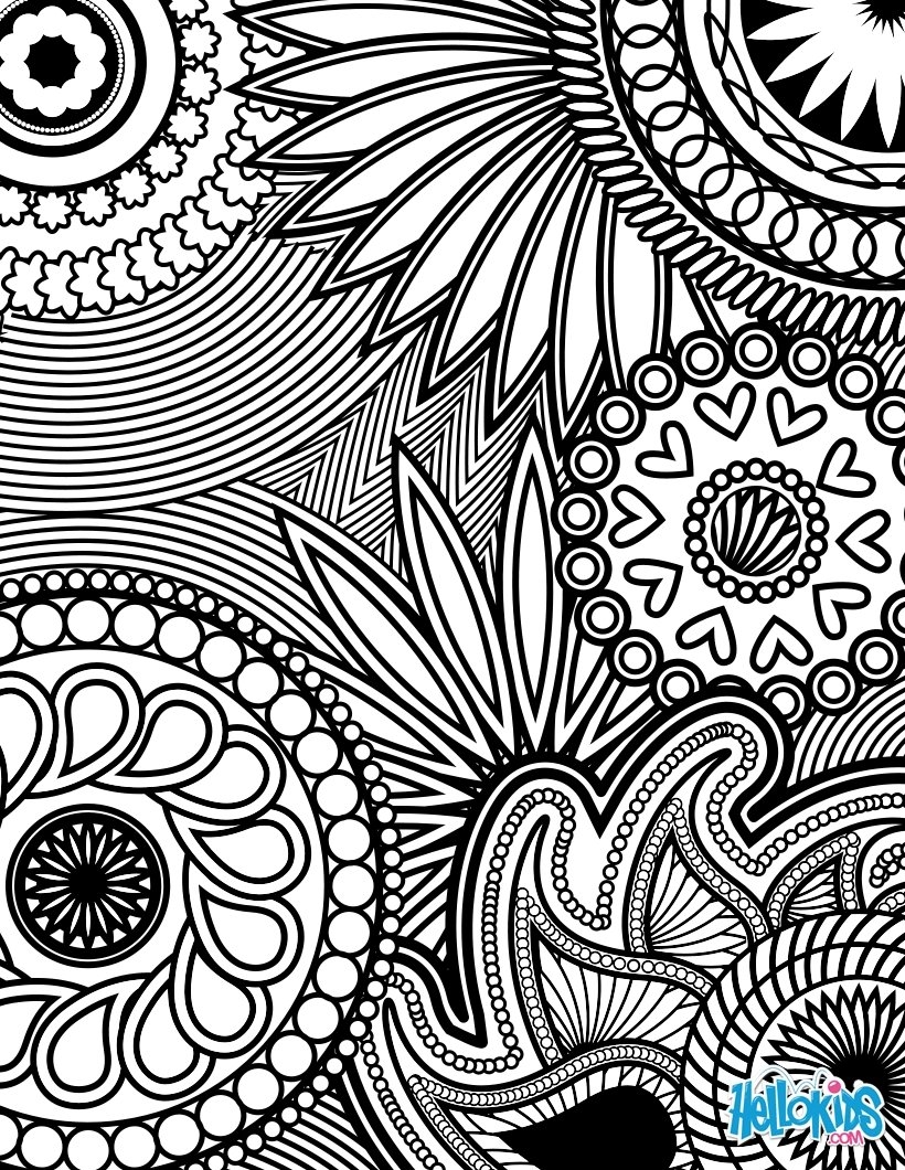 Paisley Hearts And Flowers Anti stress Coloring Design Coloring 