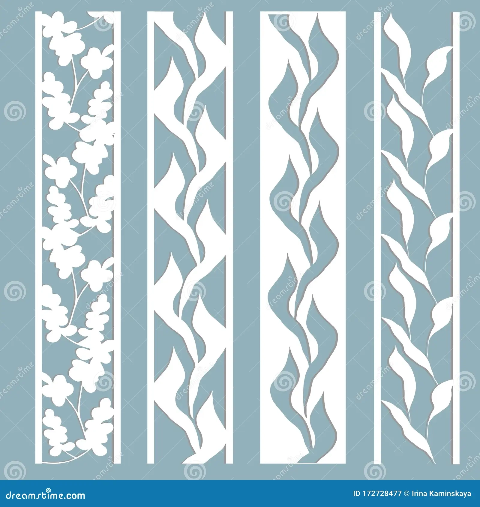 Panels With A Pattern Of Leaves And Flowers Cut Out Of Paper A 