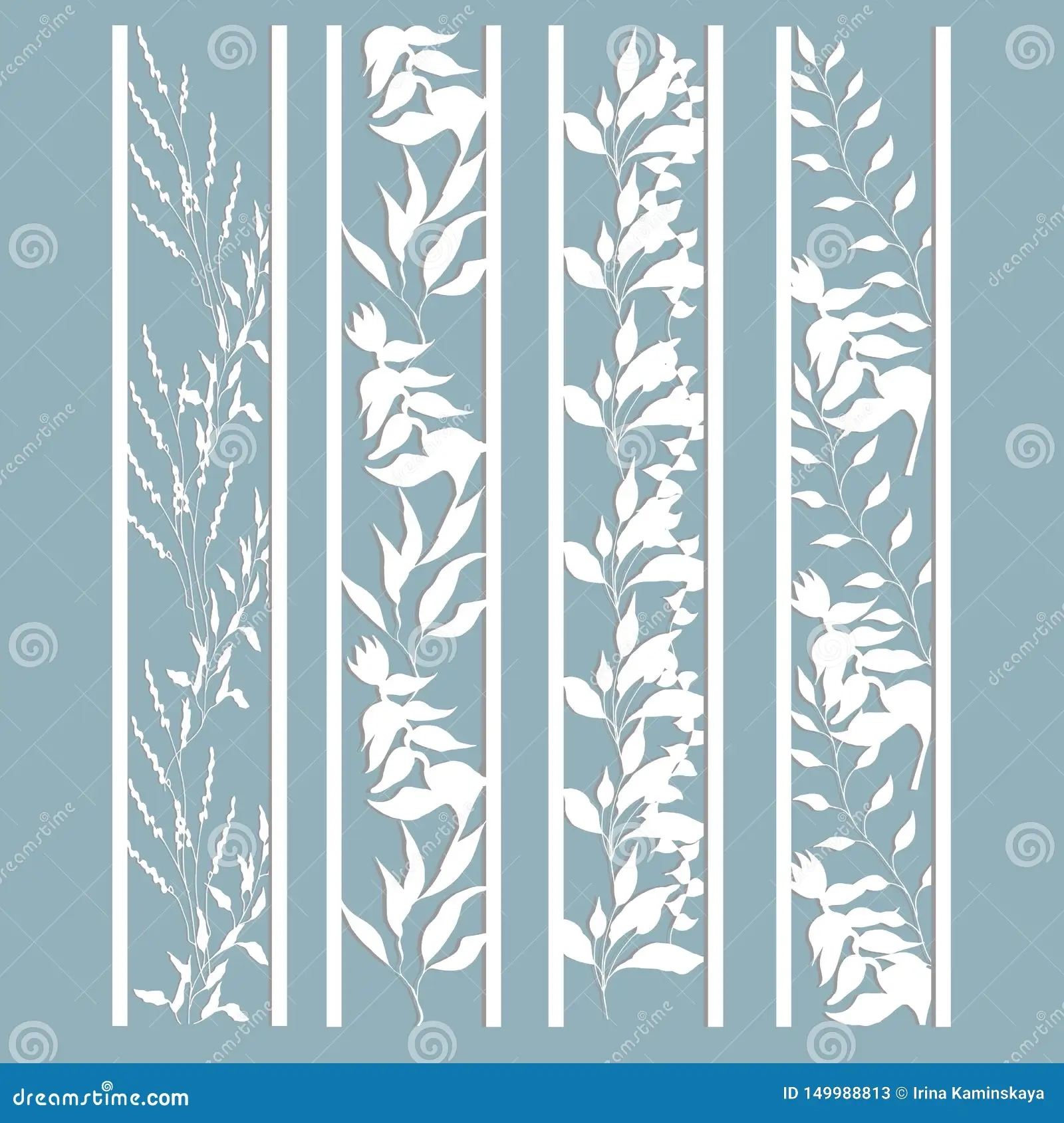 Panels With A Pattern Of Leaves And Flowers Cut Out Of Paper A 