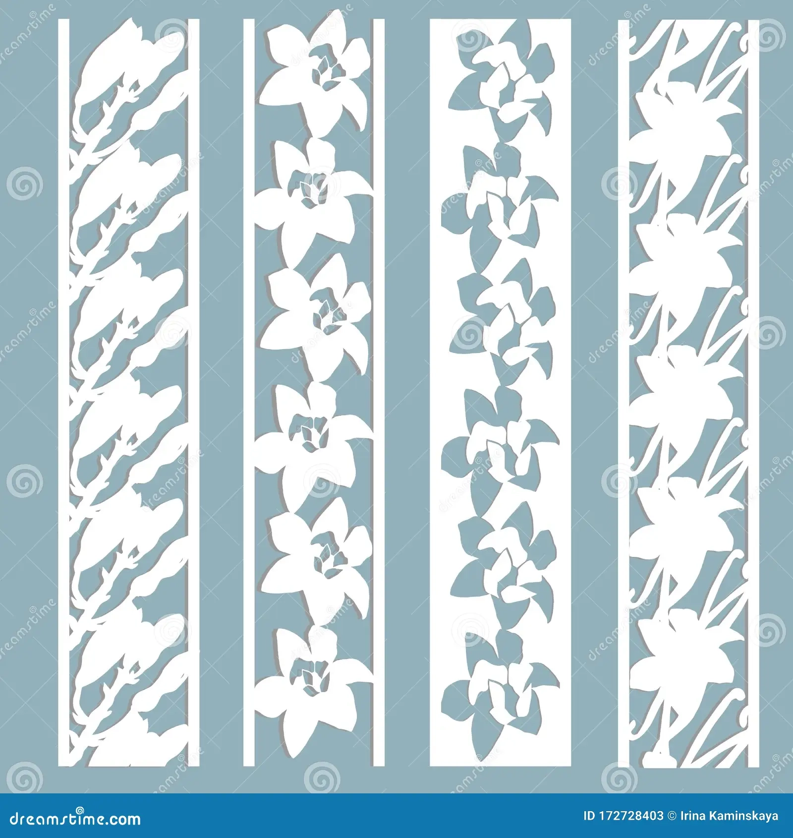 Panels With A Pattern Of Leaves And Flowers Cut Out Of Paper A 