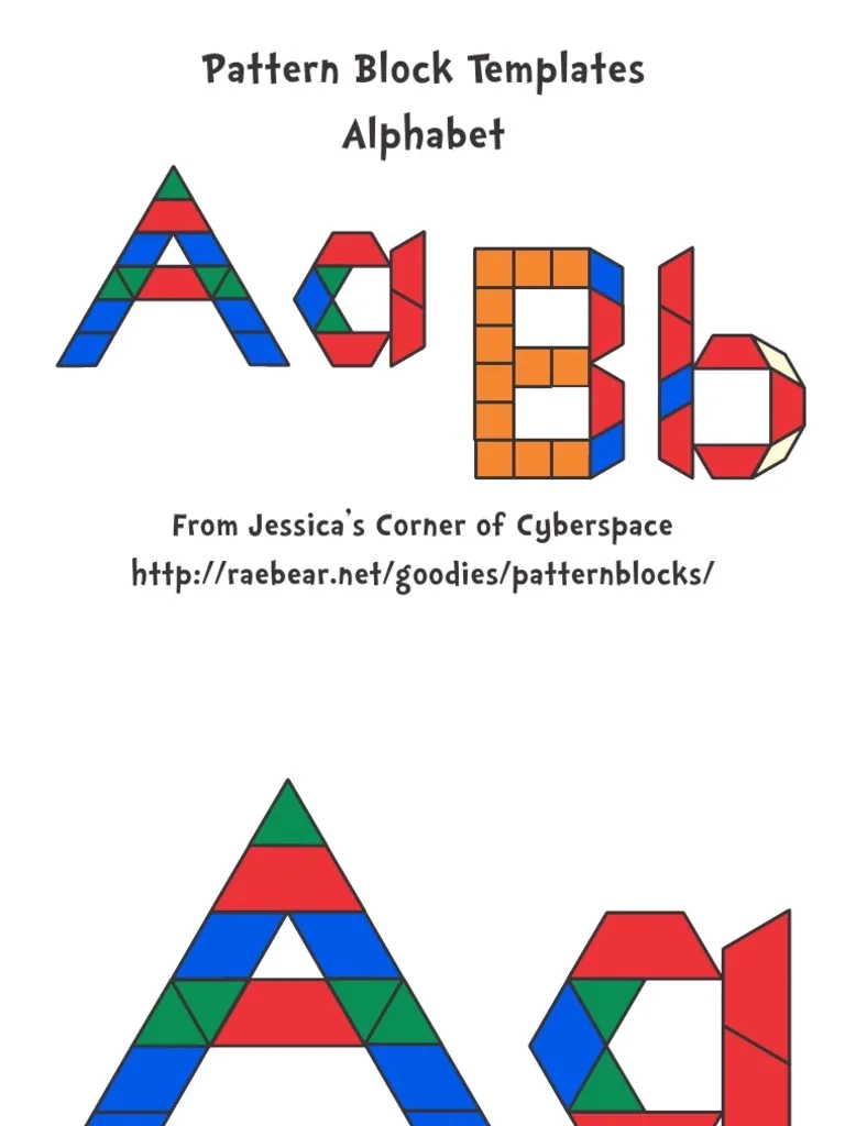 Pattern Block Templates Alphabet From Jessica s Corner Of 