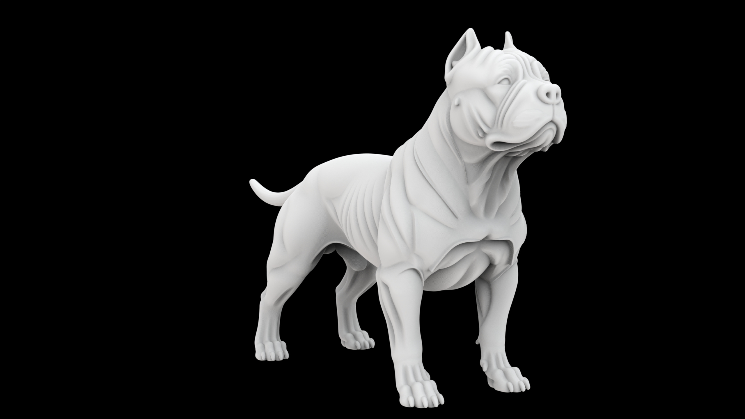  Pitbull Dog Statue 3D Printable Model STL File For 3D 