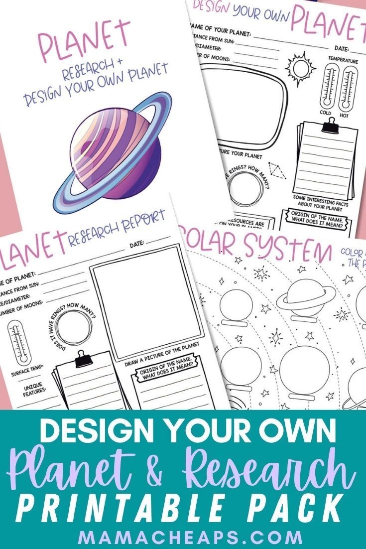 Planet Printable Pack Planet Research amp Design Your Own Planet