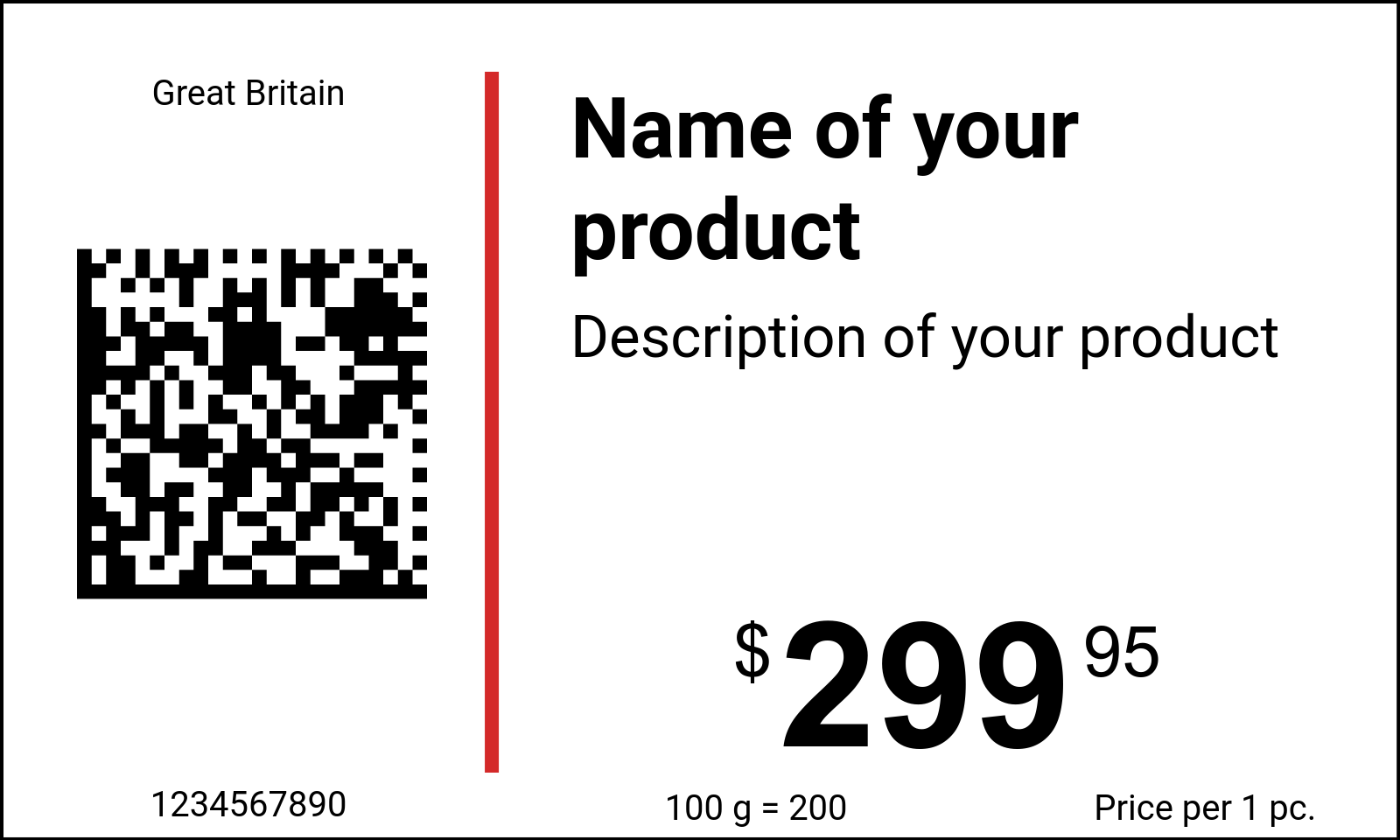 Printable Price Tag Design Template