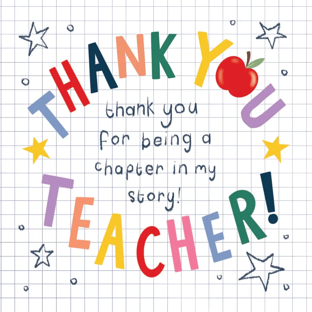 Printable amp Digital Teachers Thank You Cards Free Greetings Island