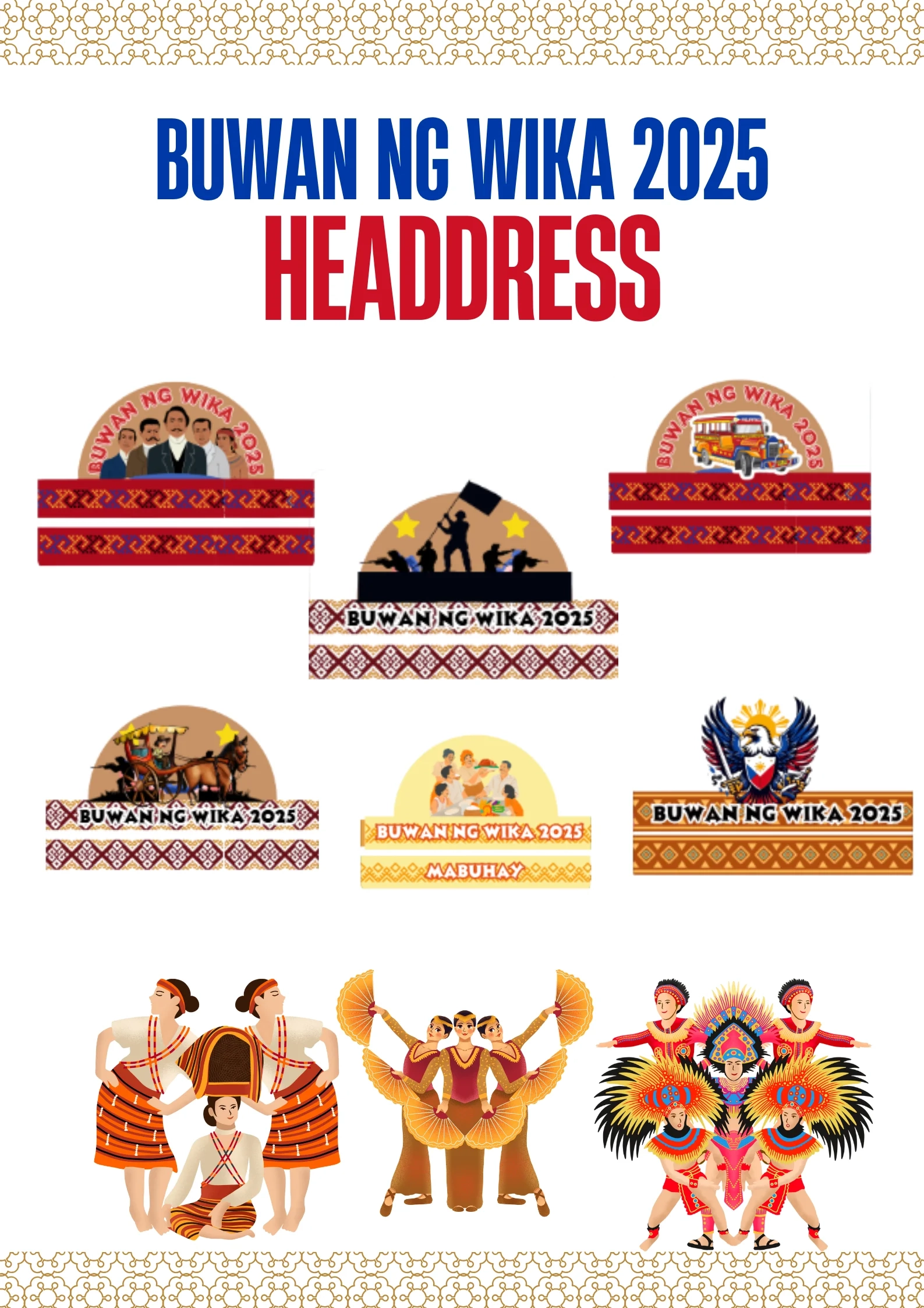 Printable Buwan Ng Wika Headdress Filipino Costume DIY 