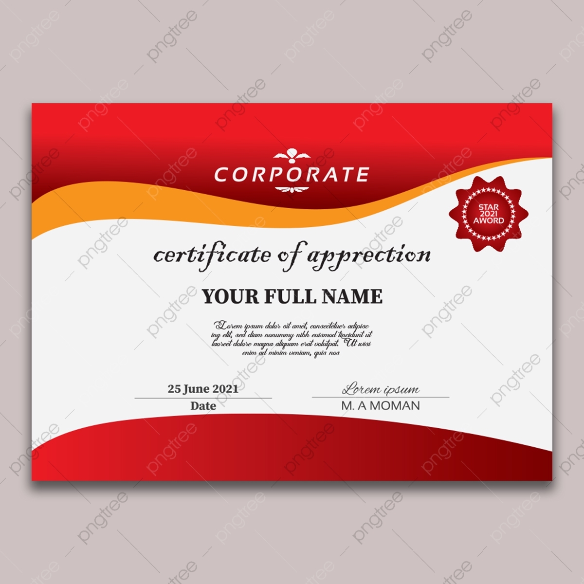 Printable Certificate PNG Transparent Images Free Download 