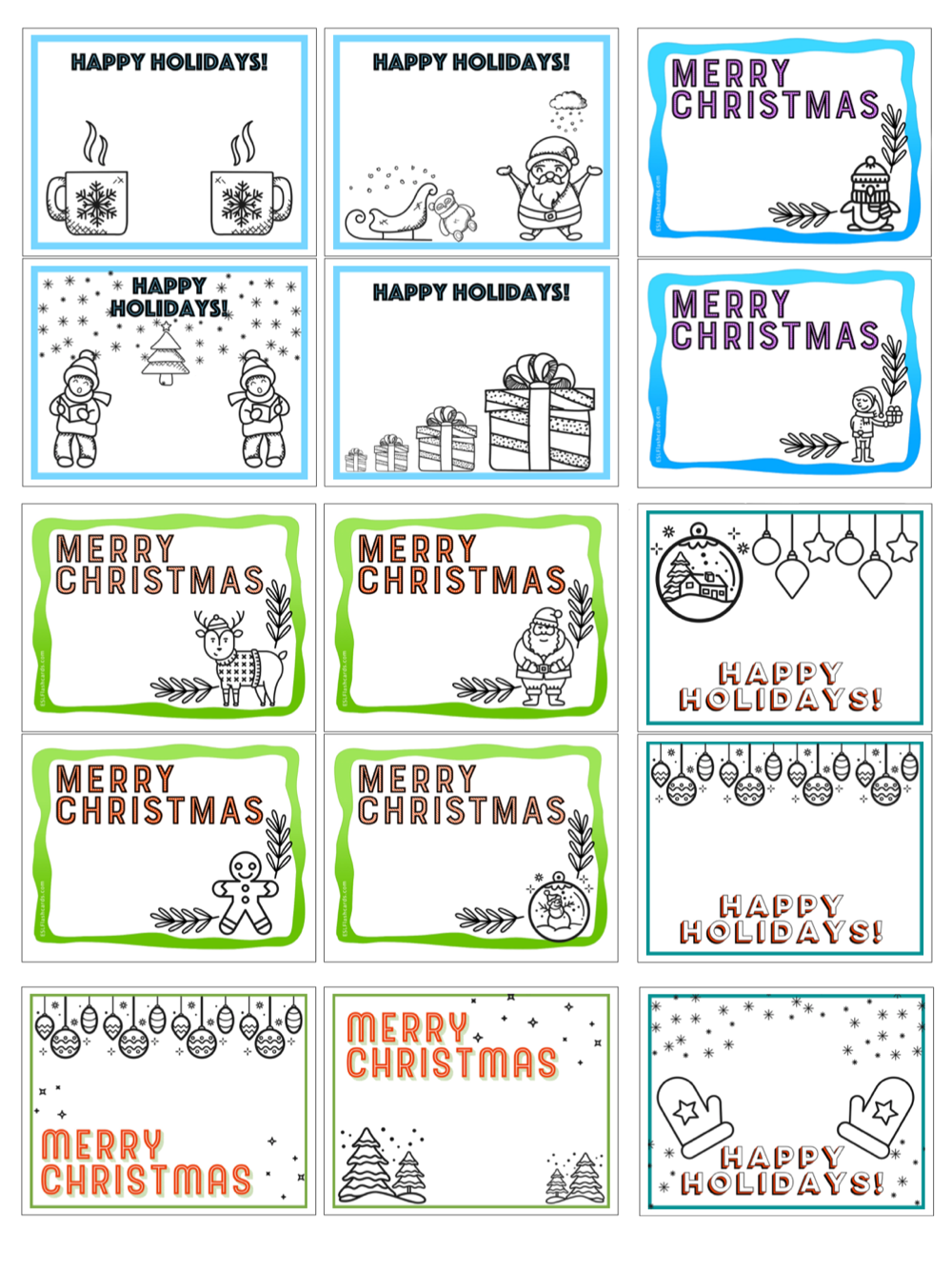 Printable Christmas Greeting Card Designs