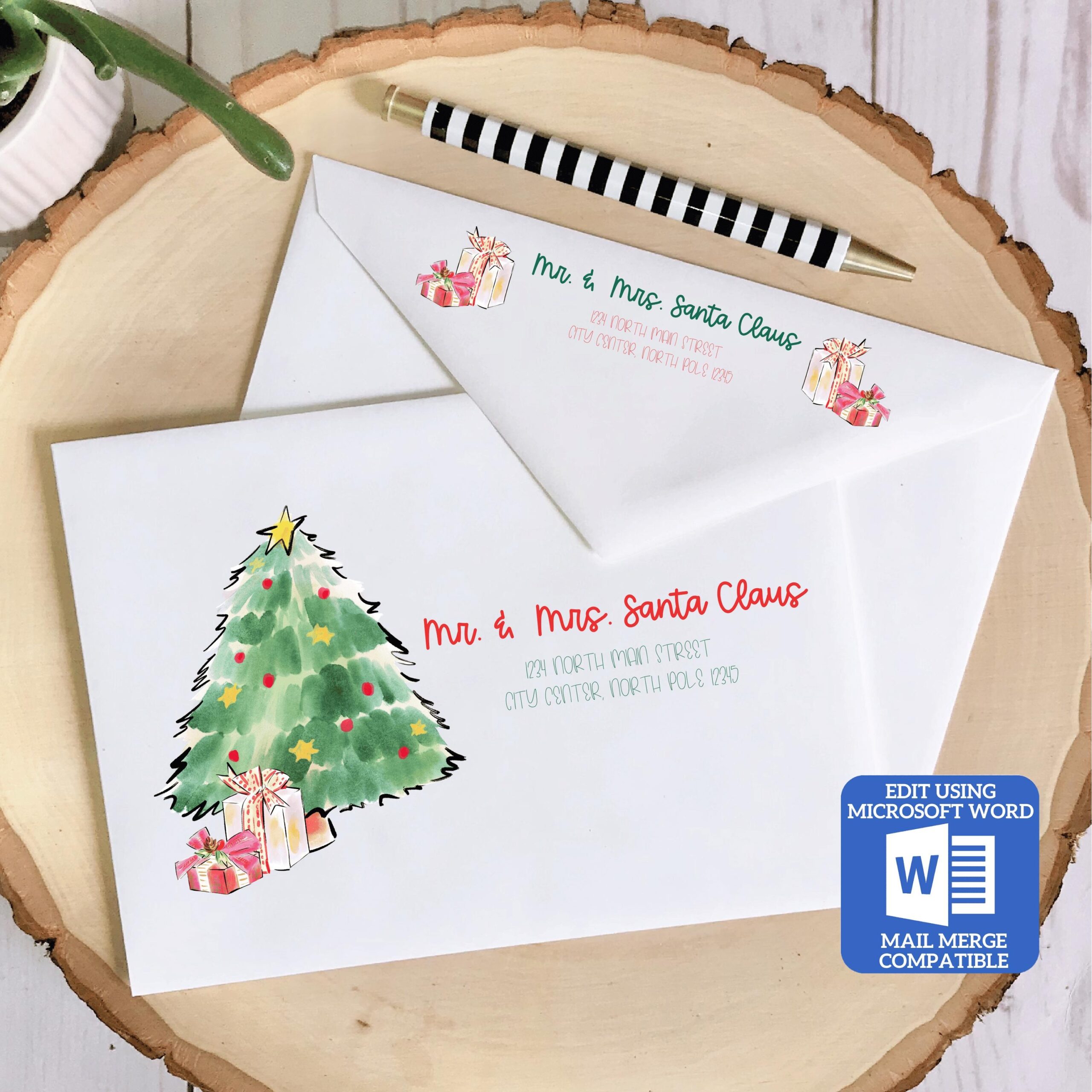 Envelope Pattern Printable Christmas Design