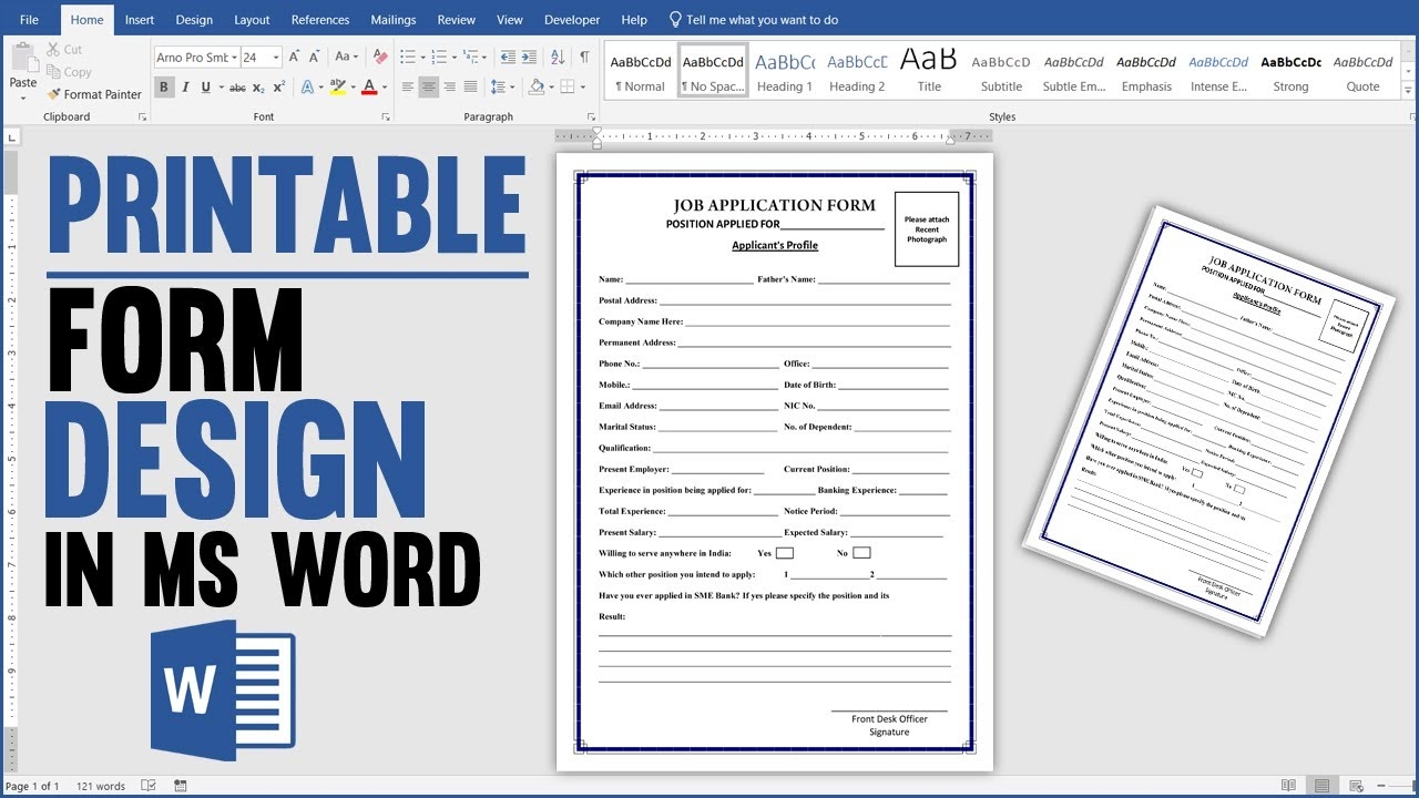 Printable Form Design In Microsoft Office Word Simple amp Useful Form Design In Ms Word