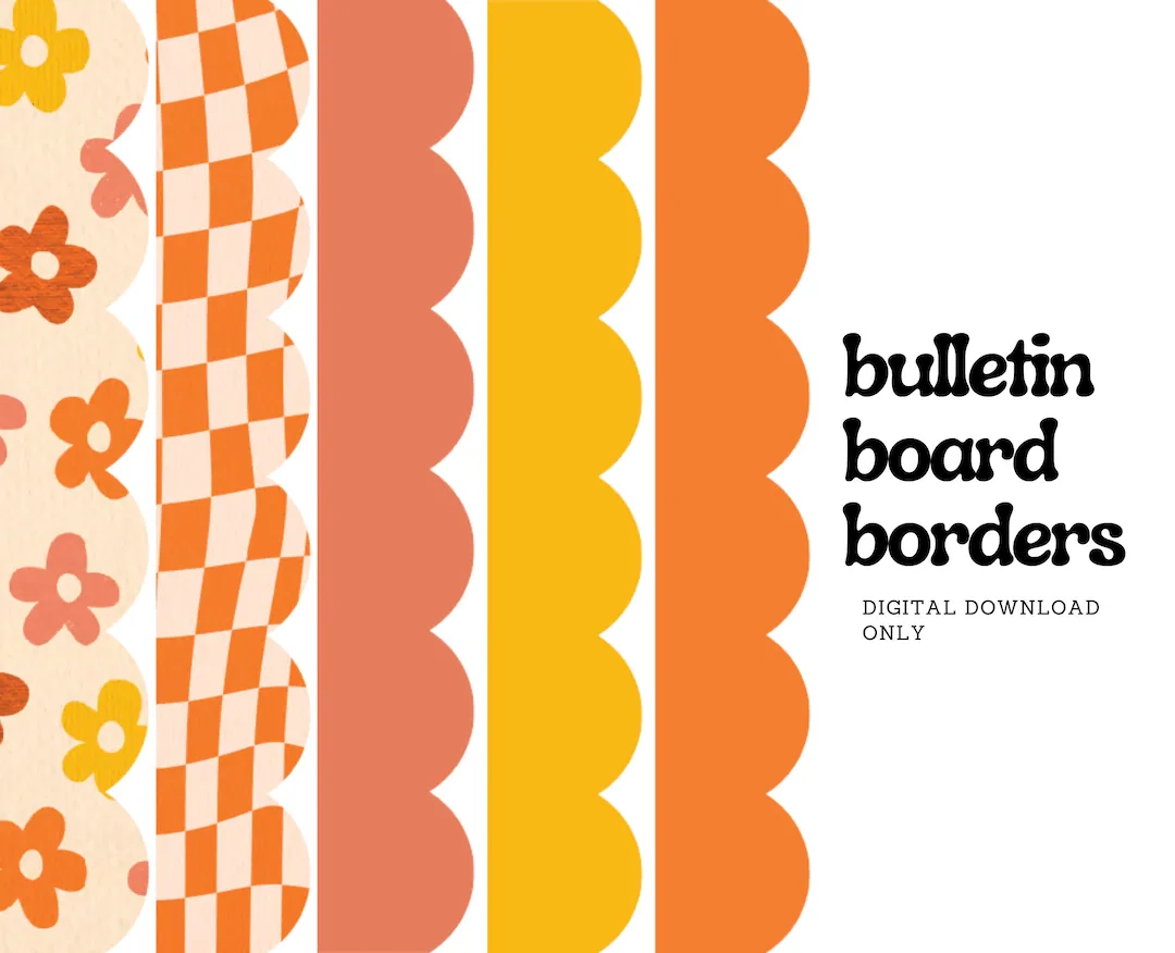 Printable Groovy Borders bulletin Board 5 Designs Included 