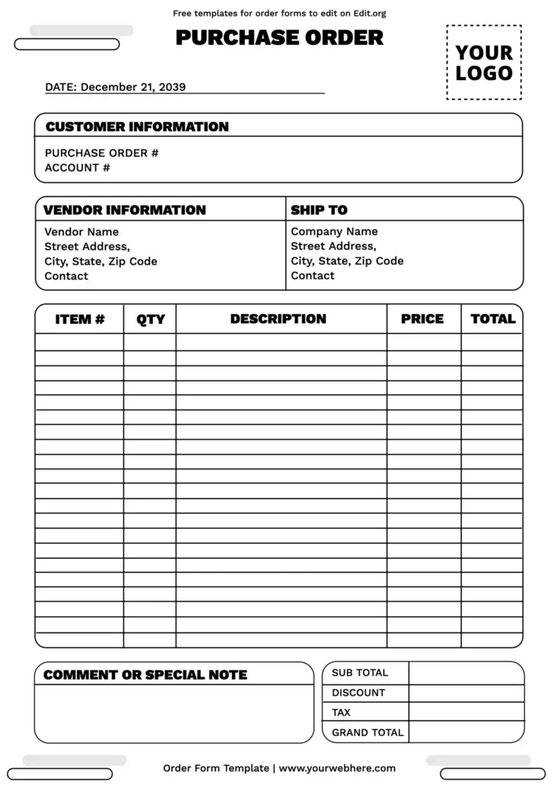Free Blank Form Templates Printable