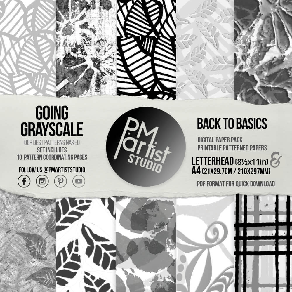 PRINTABLE PAPER Going Grayscale 8 x11in Download PM Artist 