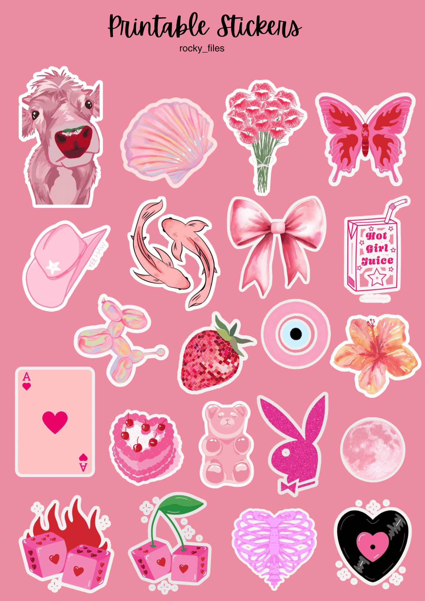 Printable Pink Stickers By Rockyfiles Raket PH