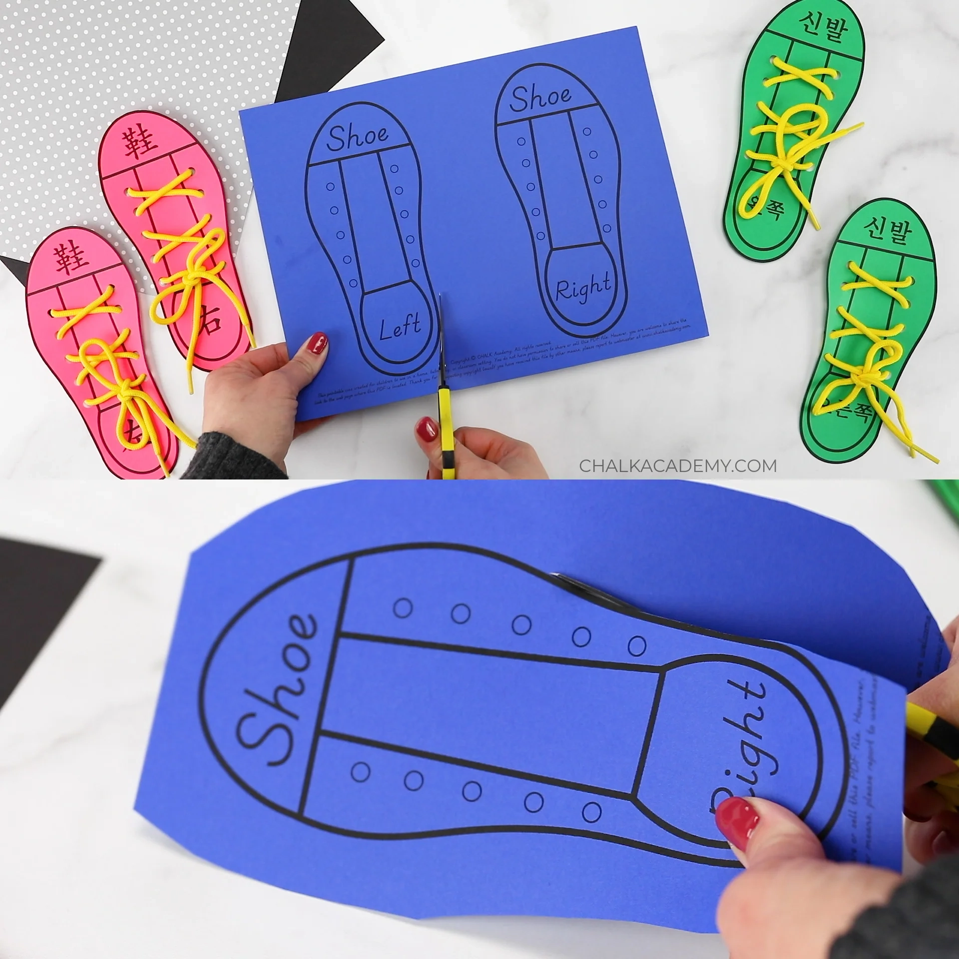 Printable Shoe Lacing Practice For Kids