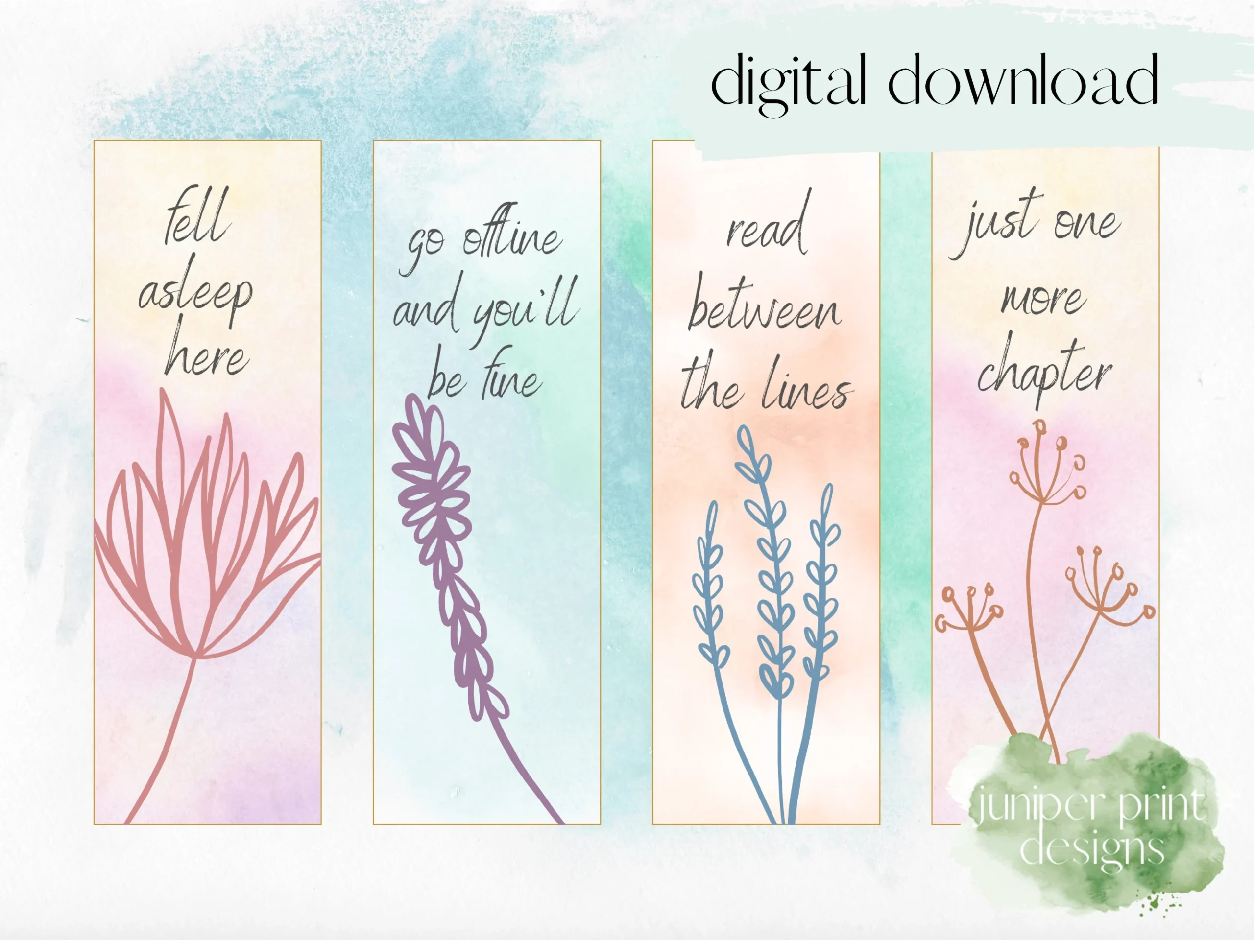 Quote Printable Bookmark Set Download And Print Bookmarks 