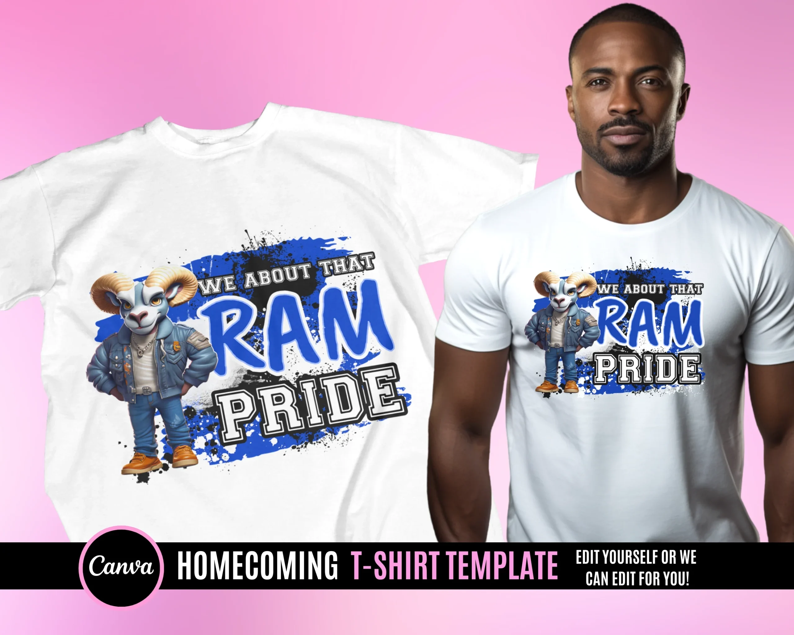 Ram Homecoming Design Template Pink Palace Designs