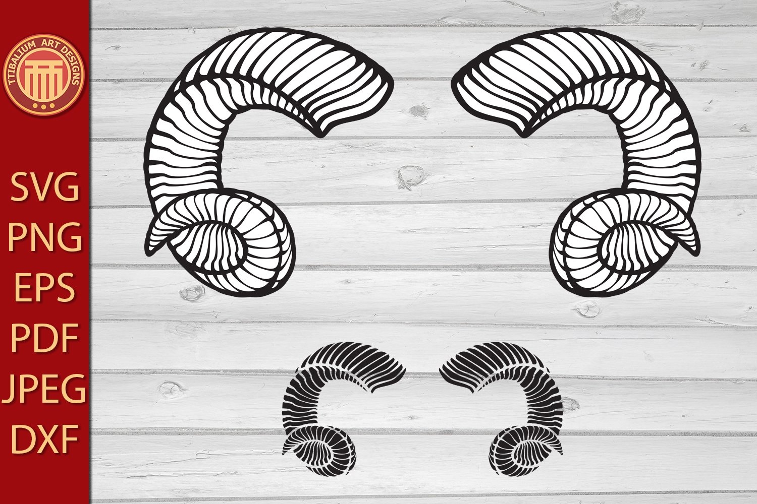 Ram Horns Eps Jpg Dxf Svg Pdf Png Files 2552292 